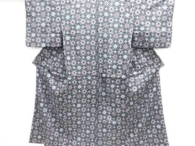 JAPANESE KIMONO / ANTIQUE KIMONO / TAISHO ROMAN STYLE / ABSTRACT FLOWER